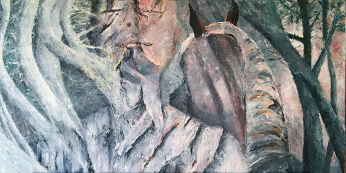 A cheval dans la forêt van Isael, Schilderij te koop op Singulart