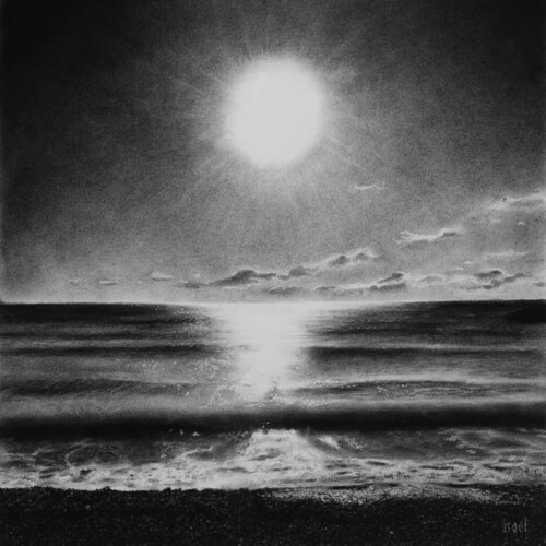 Soleil du soir van Isael, Tekening te koop op Singulart