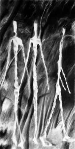 Hommage à Giacometti 1 by Isael, Drawing for Sale on Singulart