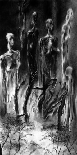 Hommage à Giacometti 2 von Isael, Zeichnungen kaufen auf Singulart