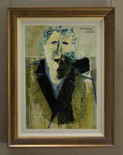 The man in the green coat par André François van Vuuren, Œuvre sur papier en vente sur Singulart
