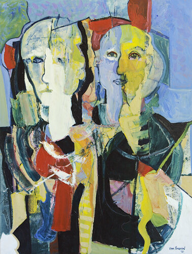 Woman and Man 2 par André François van Vuuren, Peinture en vente sur Singulart