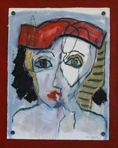 Head of a troubled woman van André François van Vuuren, Werk op papier te koop op Singulart