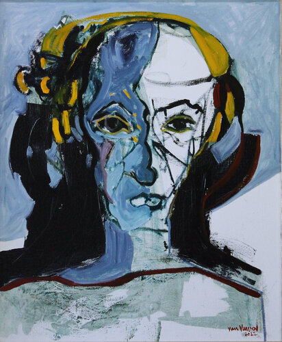 "Masquerade II"  # 8  Man Head par André François van Vuuren, Peinture en vente sur Singulart