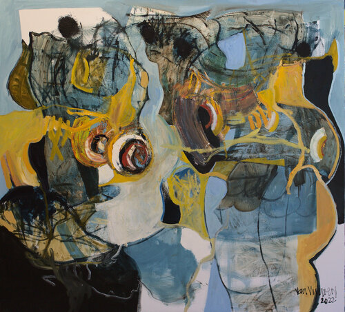 The unknown . " Theseus and the Minotaur " par André François van Vuuren, Peinture en vente sur Singulart