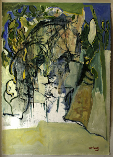 Woman with foliage van André François van Vuuren, Schilderij te koop op Singulart