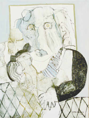 The old man with a knee rug van André François van Vuuren, Schilderij te koop op Singulart