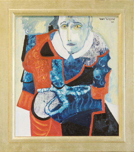 woman with a white collar by André François van Vuuren, 油畫 for Sale on Singulart
