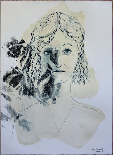 Bust of a woman in foliage von André François van Vuuren, Werk auf Papier kaufen auf Singulart