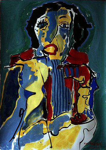 Portrait of a woman par André François van Vuuren, Œuvre sur papier en vente sur Singulart
