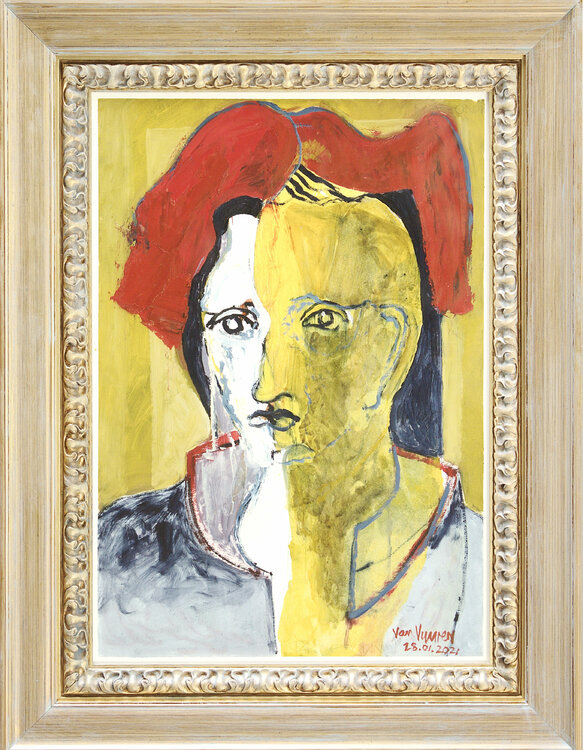 Portrait of a man with red hat André François van Vuuren