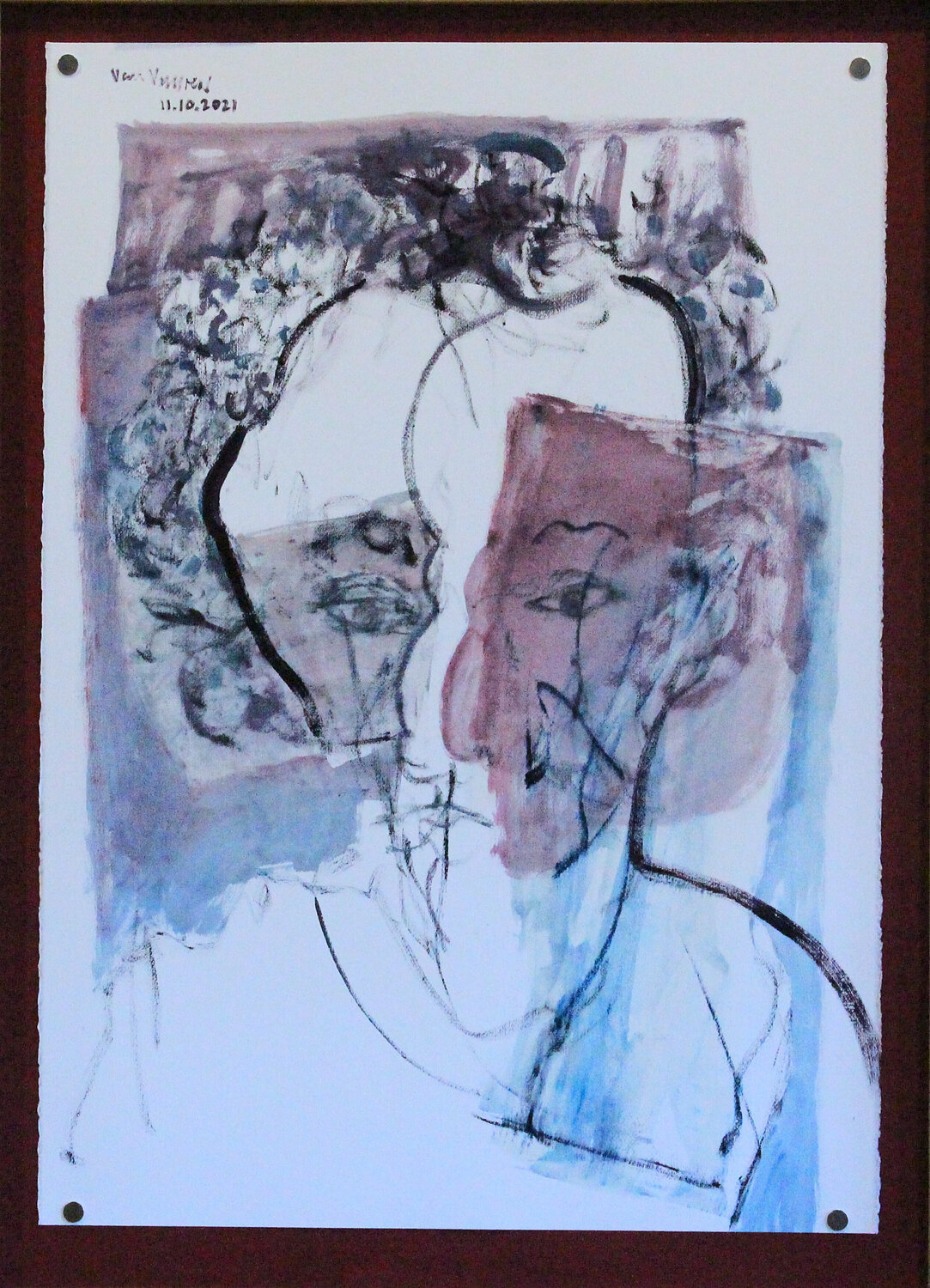 Three heads André François van Vuuren Werk auf Papier zu verkaufen
