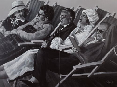 Deck chair people I von Prof. Gerhard Silber, Malerei kaufen auf Singulart