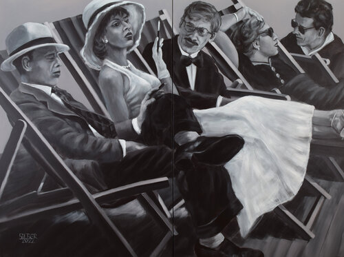 Deck chair people II von Prof. Gerhard Silber, Malerei kaufen auf Singulart