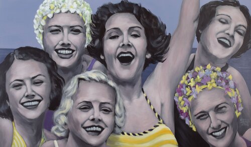 Beach party II by Prof. Gerhard Silber, Painting for Sale on Singulart