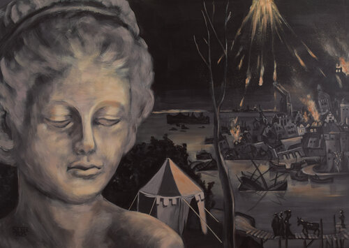 Nicht umdrehen, Frau Lot! by Prof. Gerhard Silber, 油畫 for Sale on Singulart