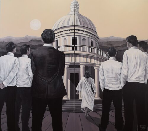 Vertreibung aus dem Tempel by Prof. Gerhard Silber, 油畫 for Sale on Singulart