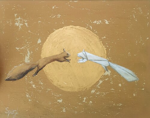 Jump over your shadow! van Anja Spagl, Schilderij te koop op Singulart