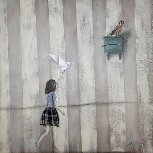 The Goldfinch di Anja Spagl, Pittura in vendita su Singulart