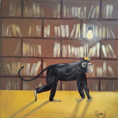 Jungle of Books di Anja Spagl, Pittura in vendita su Singulart