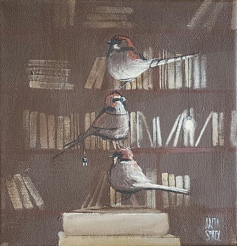 "Book birds" by Anja Spagl, 회화 for Sale on Singulart