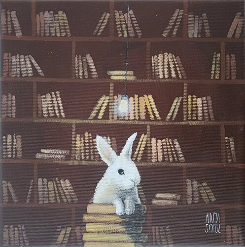 "The white Rabbit" by Anja Spagl, 油畫 for Sale on Singulart