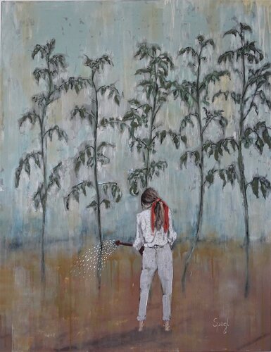 Growing by Anja Spagl, 油畫 for Sale on Singulart