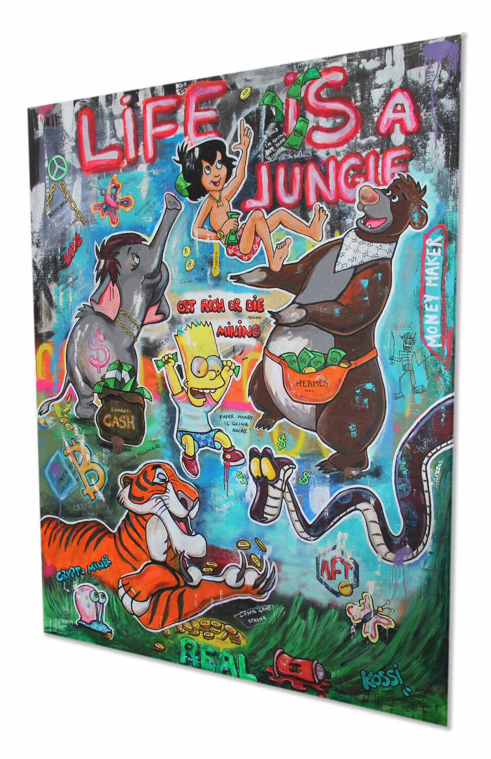 Crypto Jungle - Kristin Kossi - Acrylic, Graffiti on Canvas