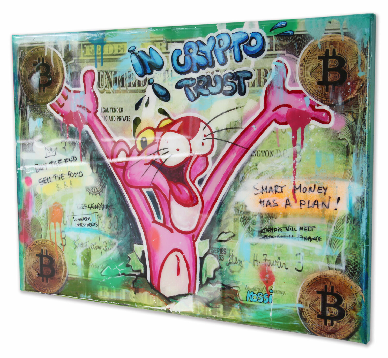 Crypto Panther - Kristin Kossi - Acrylic, Lacquer on Canvas