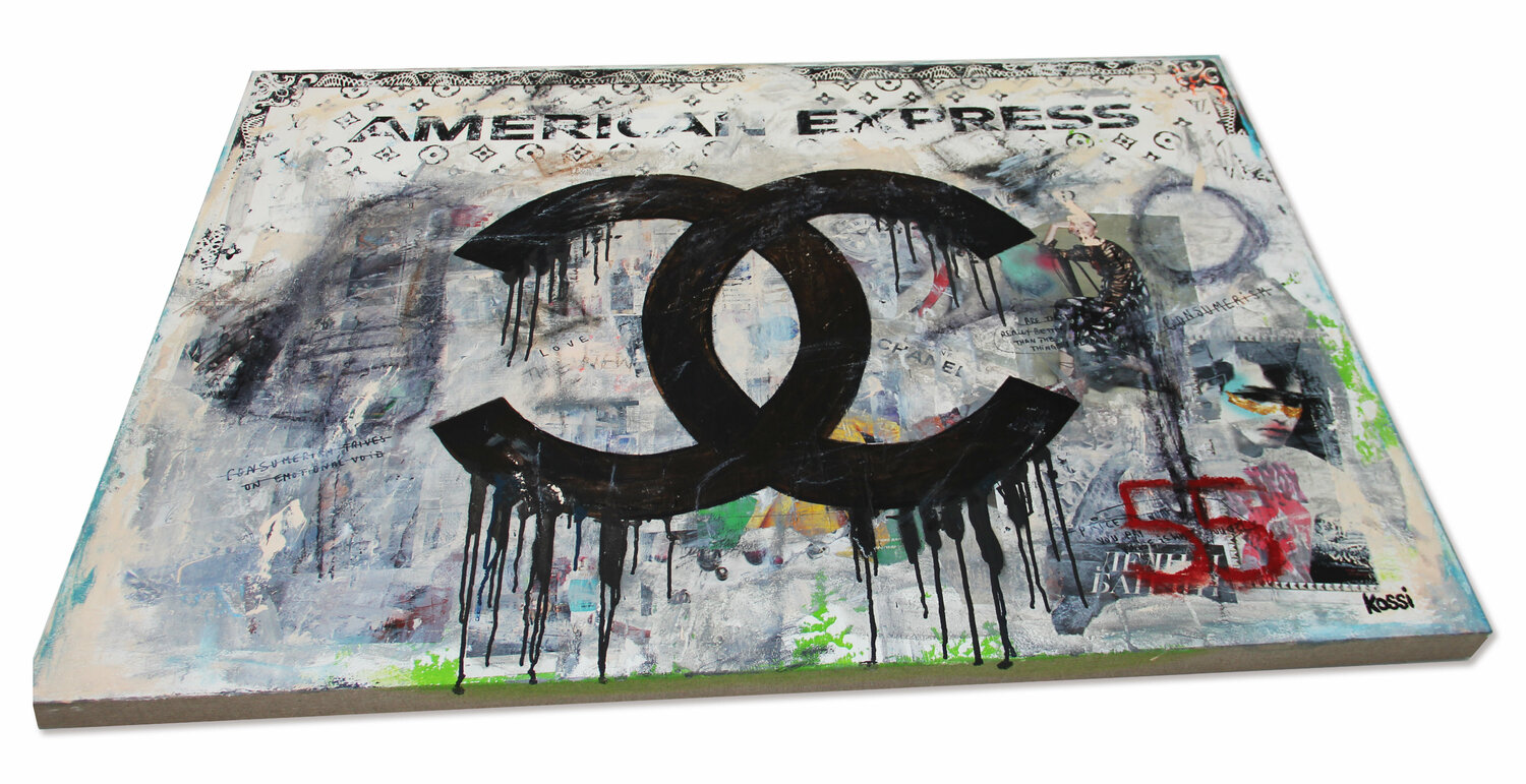 Chanel Amex by Kristin Kossi (2021) : Painting Acrylic, Oil on