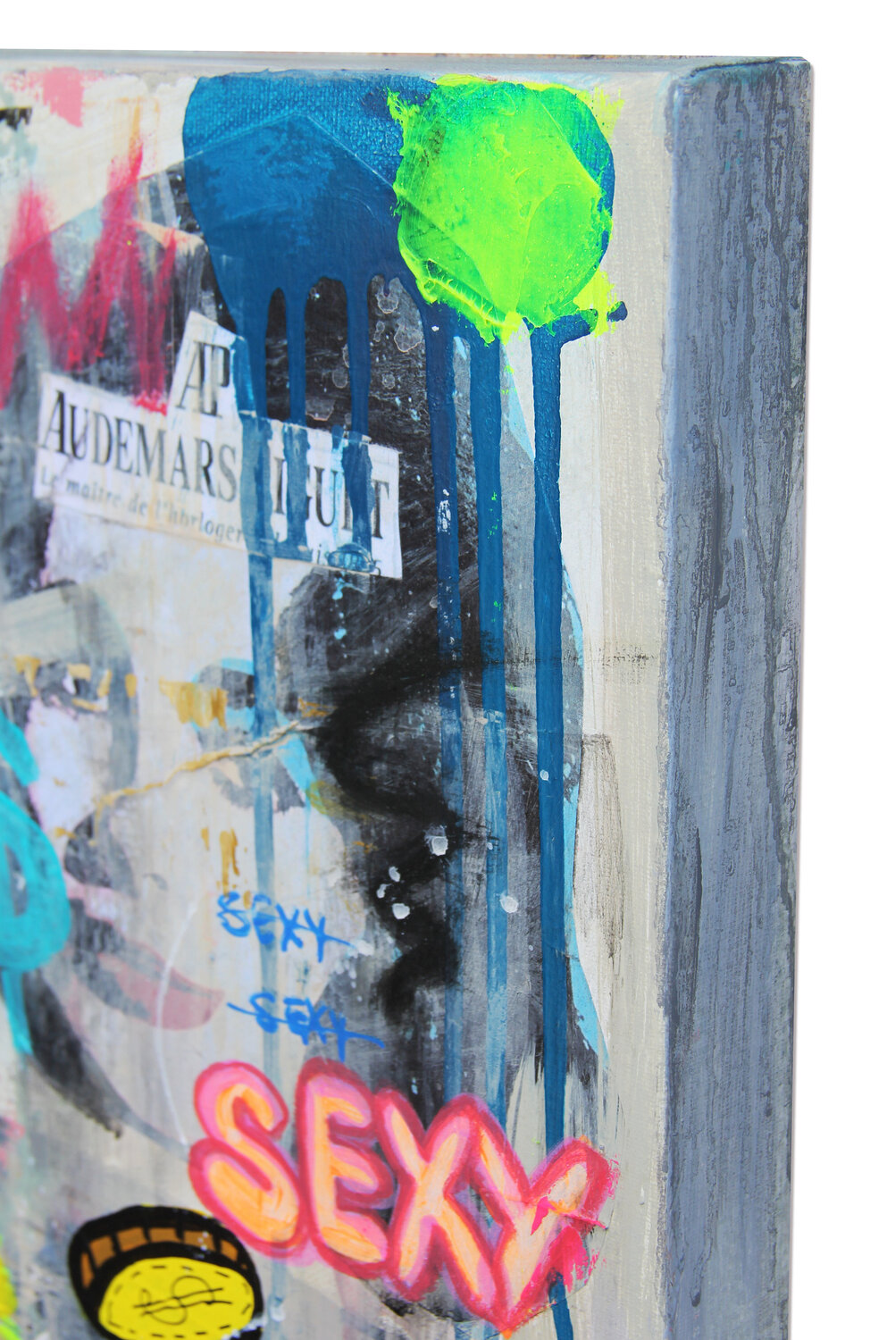 Time is money door Kristin Kossi (2023) : Schilderij Acryl, Collage op  Canvas - Singulart