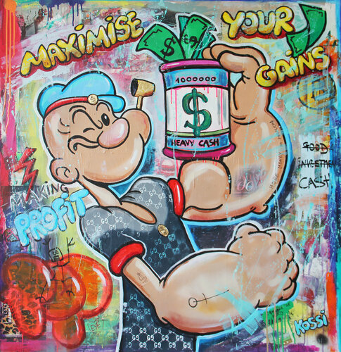 Popeye Gains di Kristin Kossi, Pittura in vendita su Singulart