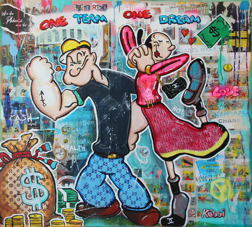 One team one dream di Kristin Kossi, Pittura in vendita su Singulart