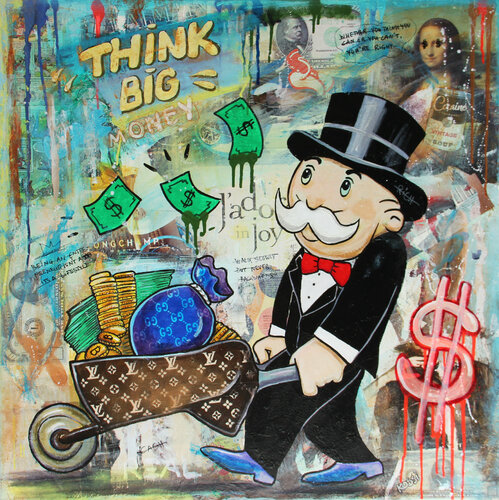 Think Big Mr. Monopoly di Kristin Kossi, Pittura in vendita su Singulart
