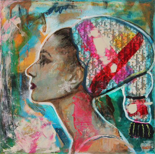 Audrey in Dior von Kristin Kossi, Malerei kaufen auf Singulart