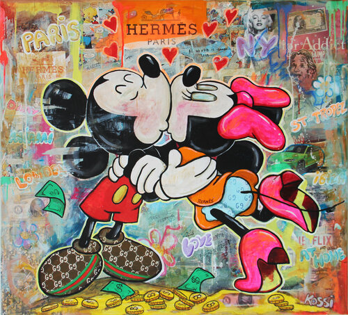 Mickey and Minnie Love di Kristin Kossi, Pittura in vendita su Singulart