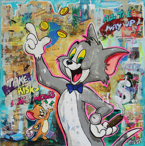 Tom & Jerry Money Moves di Kristin Kossi, Pittura in vendita su Singulart