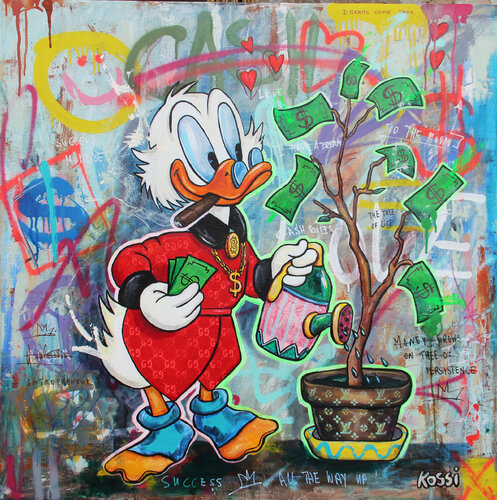 Scrooge Money Tree di Kristin Kossi, Pittura in vendita su Singulart