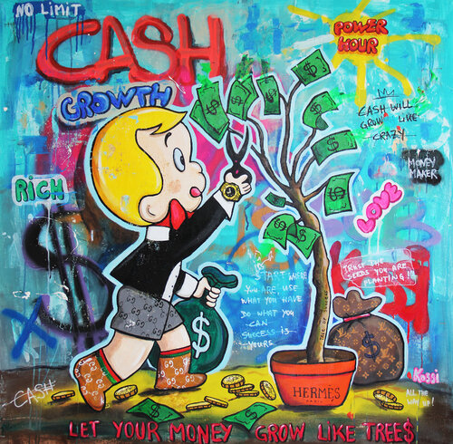 Richie Cash Growth di Kristin Kossi, Pittura in vendita su Singulart