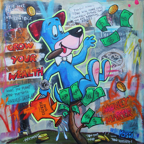 Grow Your Wealth van Kristin Kossi, Schilderij te koop op Singulart