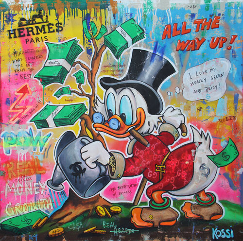 Uncle Scrooge Money Tree van Kristin Kossi, Schilderij te koop op Singulart