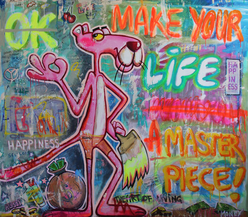Make you life a masterpiece Panther von Kristin Kossi, Malerei kaufen auf Singulart