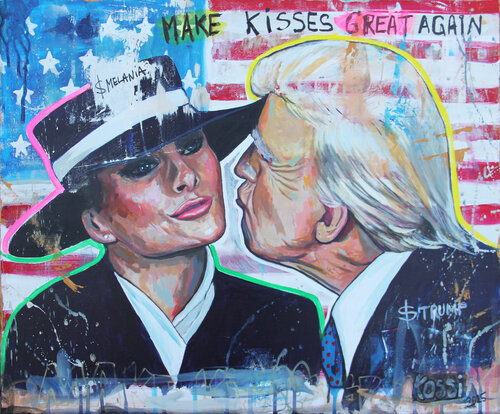 Make Kisses Great Again by Kristin Kossi, 油畫 for Sale on Singulart