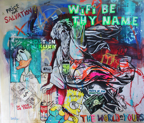 WIFI Be Thy Name by Kristin Kossi, 油畫 for Sale on Singulart