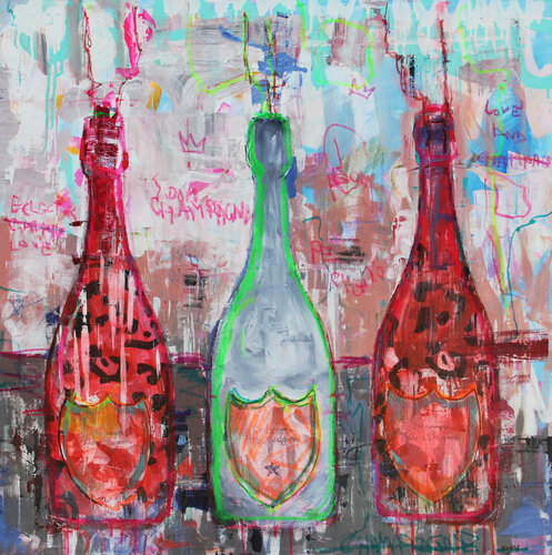 Champagne Abstractions van Kristin Kossi, Schilderij te koop op Singulart