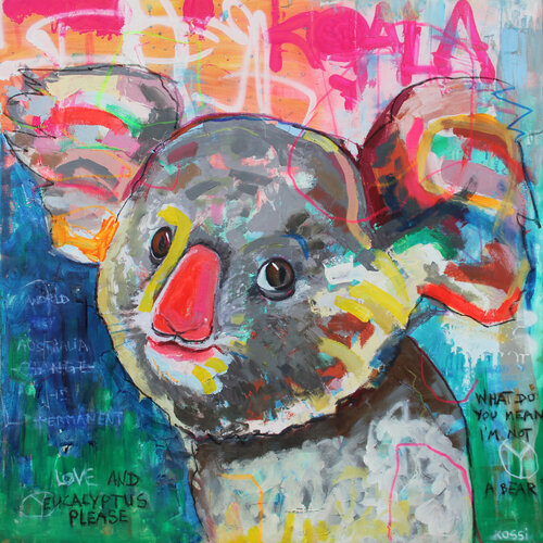 Koala Pink Nose van Kristin Kossi, Schilderij te koop op Singulart