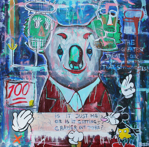 Is it just me or is it getting crazier out there van Kristin Kossi, Schilderij te koop op Singulart
