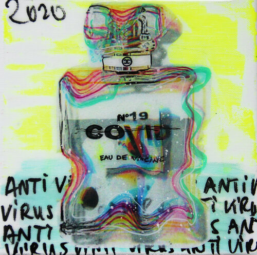Nr. 19 Chanel Eau de Vacine mint van Kristin Kossi, Schilderij te koop op Singulart