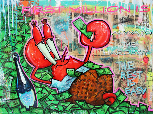 Mr. Money Crab van Kristin Kossi, Schilderij te koop op Singulart
