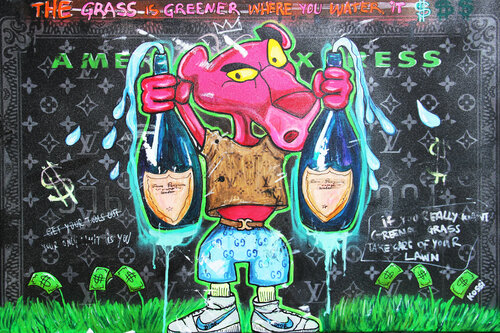 The grass is greener where you water it van Kristin Kossi, Schilderij te koop op Singulart